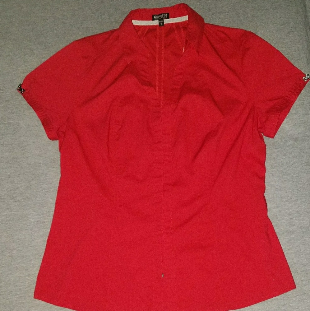 Short sleeve button down blouse
